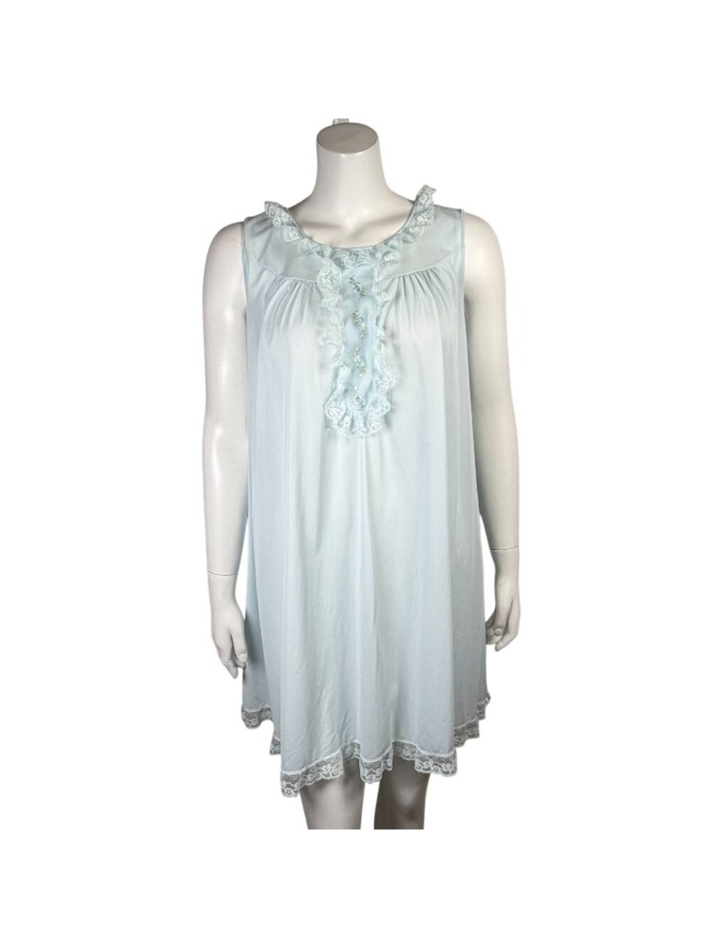 Shadowline Sleeveless Nylon Nightgown Womens M